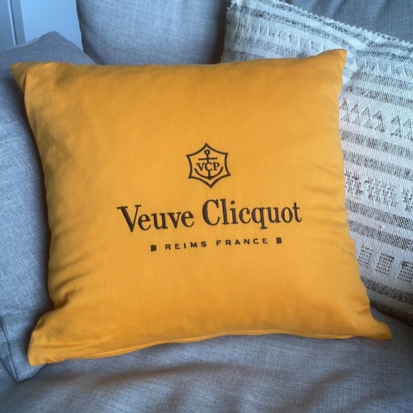 Veuve Clicquot Other - Veuve Clicquot Embroidered Bright Bold Orange Cushion, 38cm x 38cm Square